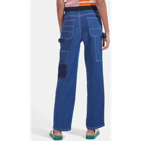 NEW-NWT! Staud Utility Patch Pocket Denim Pants Sz 00 - Picture 2 of 8